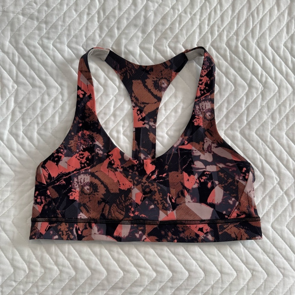Lululemon Break Free Bra Translucent Alpine Black Coral Pink